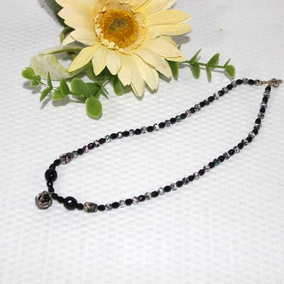 Women's H/M Black & Black/Pink Beaded Necklace - Picture 3 of 16